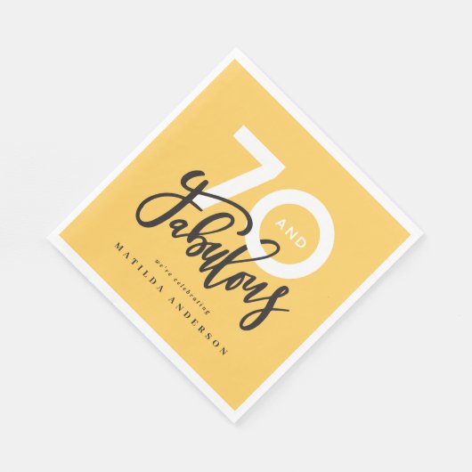 Serviette En Papier 70e anniversaire en faisant 70 look bon moderne (Coin)
