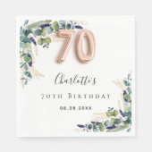 Serviette En Papier 70e anniversaire eucalyptus nom de la végétation (Devant)