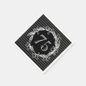 Serviette En Papier 70e anniversaire femme blanc gris noir Tourbillonn (Coin)