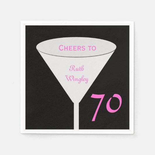 Serviette En Papier 70e anniversaire fête "Cheers To" Papier serviette (Devant)