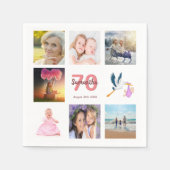 Serviette En Papier 70e anniversaire fête photo collage (Devant)