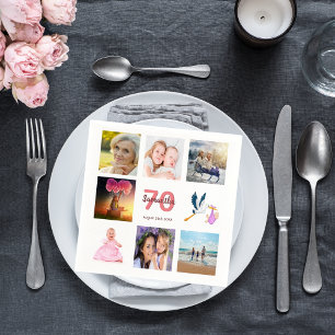 Serviette En Papier 70e anniversaire fête photo collage
