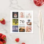 Serviette En Papier 70e anniversaire fête photo collage gars (En situation)