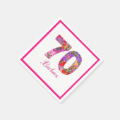Serviette En Papier 70e anniversaire fêtrement floral rose serviettes (Coin)