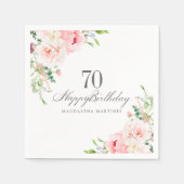 Serviette En Papier 70e Anniversaire Fournitures Fête Rose Floral Cust (Devant)