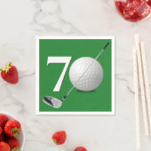 Serviette En Papier 70e Anniversaire Golf Ball And Club (En situation)
