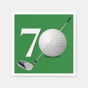 Serviette En Papier 70e Anniversaire Golf Ball And Club