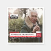 Serviette En Papier 70e anniversaire Hommes 🎉 Funny TV News Faux Médi (Devant)