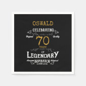 Serviette En Papier 70e anniversaire Legendary Black Gold Retro (Devant)