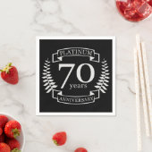 Serviette En Papier 70e ANNIVERSAIRE Mariage PLATINUM (En situation)