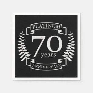 Serviette En Papier 70e ANNIVERSAIRE Mariage PLATINUM