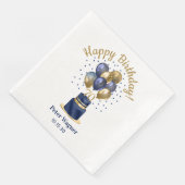 Serviette En Papier 70e anniversaire Marine Blue Balloon Cake (Coin)