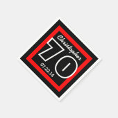 Serviette En Papier 70e anniversaire moderne Carré géométrique (Coin)