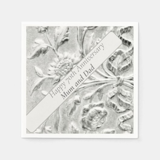 Serviette En Papier 70e anniversaire modifiable (Devant)