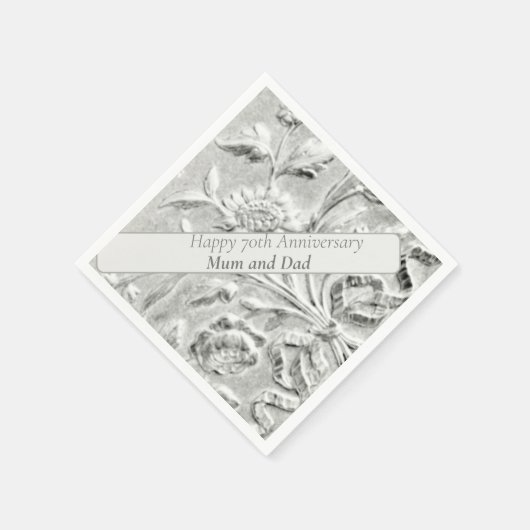 Serviette En Papier 70e anniversaire modifiable (Coin)