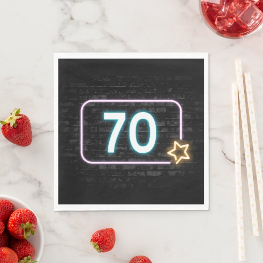 Serviette En Papier 70e anniversaire Neon Connexion en brique (En situation)