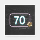 Serviette En Papier 70e anniversaire Neon Connexion en brique (Devant)