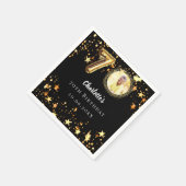 Serviette En Papier 70e anniversaire noir étoiles d'or photo (Coin)