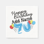 Serviette En Papier 70e anniversaire Nom personnalisé Fournitures de f (Devant)