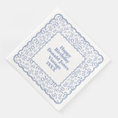 Serviette En Papier 70e anniversaire Numéro Motif pétoncles bleu/blanc (Coin)