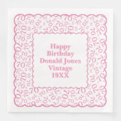 Serviette En Papier 70e anniversaire Numéro Motif pétoncles rose/blanc (Devant)