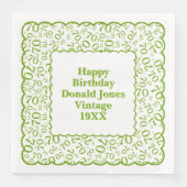 Serviette En Papier 70e anniversaire Numéro Motif pétoncles vert/blanc (Devant)