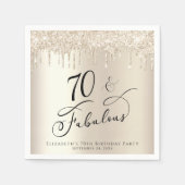 Serviette En Papier 70e anniversaire Parties scintillant Gold (Devant)