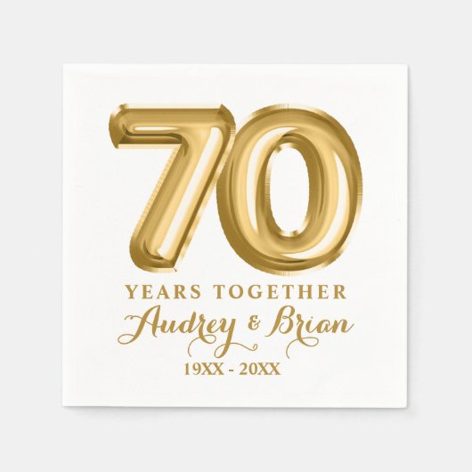 Serviette En Papier 70e anniversaire Personnalisé (Devant)