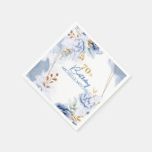 Serviette En Papier 70e anniversaire personnalisé Blue Gold (Coin)