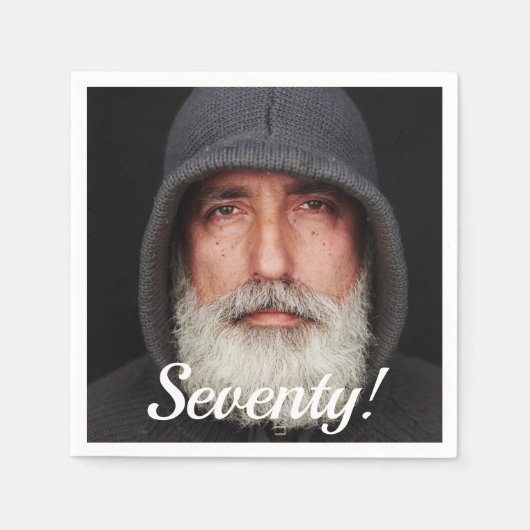 Serviette En Papier 70e anniversaire photo soixante-dix gars script (Devant)