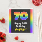 Serviette En Papier 70e anniversaire : Rainbow Spectrum # 70, Nom pers (En situation)