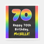 Serviette En Papier 70e anniversaire : Rainbow Spectrum # 70, Nom pers (Devant)