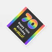 Serviette En Papier 70e anniversaire : Rainbow Spectrum # 70, Nom pers (Coin)