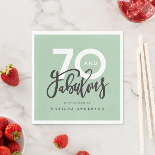 Serviette En Papier 70e anniversaire rendant 70 look bon anniversaire (En situation)