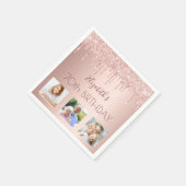 Serviette En Papier 70e anniversaire rose blush parties scintillant ph (Coin)