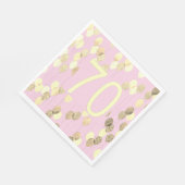 Serviette En Papier 70e anniversaire rose et or (Coin)