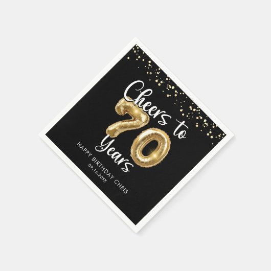 Serviette En Papier 70e anniversaire Soeurs à 70 ans Black Gold (Coin)