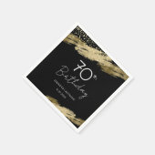Serviette En Papier 70e Anniversaire Soirée Gold Noir (Coin)