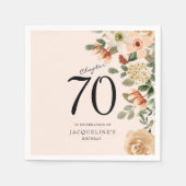 Serviette En Papier 70e anniversaire Vintage Floral (Devant)