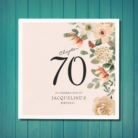 Serviette En Papier 70e anniversaire Vintage Floral