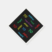 Serviette En Papier 70e fête d'anniversaire Nom répétitif Age Black Pa (Coin)