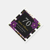 Serviette En Papier 70e fête d'anniversaire| Parties scintillant noire (Coin)