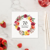 Serviette En Papier 70e fête d'anniversaire Rouge Orange Jaune Chute F (En situation)