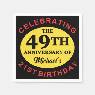 Serviette En Papier 70e Humour d'anniversaire personnalisé