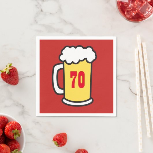 Serviette En Papier 70e Jalon Anniversaire Bière Serviettes (En situation)