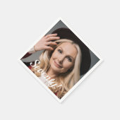 Serviette En Papier 70ème anniversaire script photo texte femme (Coin)