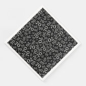 Serviette En Papier 70th Age Random Number Pattern Black/White (Coin)