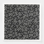Serviette En Papier 70th Age Random Number Pattern Black/White (Devant)
