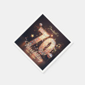 Serviette En Papier 70th Birthday Party Gold Disco Music Notes Black (Coin)