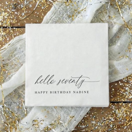 Serviette En Papier 70th Birthday Party Hello 70 Modern Milestone